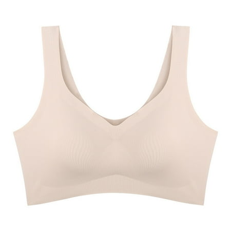 Mrat Plus Size Bras Women Clearance Cotton Bras Women Demi & Balconette Bra Style M-340 Women s Plus Size Athletic Sports Bra Female V-Neck Hook and Eye Bra Closure Lace Bralette Beige XXL