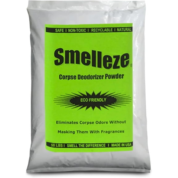 SMELLEZE Eco Corpse Odor Eliminator Deodorizer: 50 lb. Powder Destroys Smell of Death