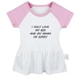 thumbnail image 1 of I Only Love My Bed And My Mama Funny Dresses For Baby, Newborn Babies Skirts, Infant Princess Dress, 0-24M Kids Graphic Clothes (Pink Raglan Dresses, 18-24 Months), 1 of 4
