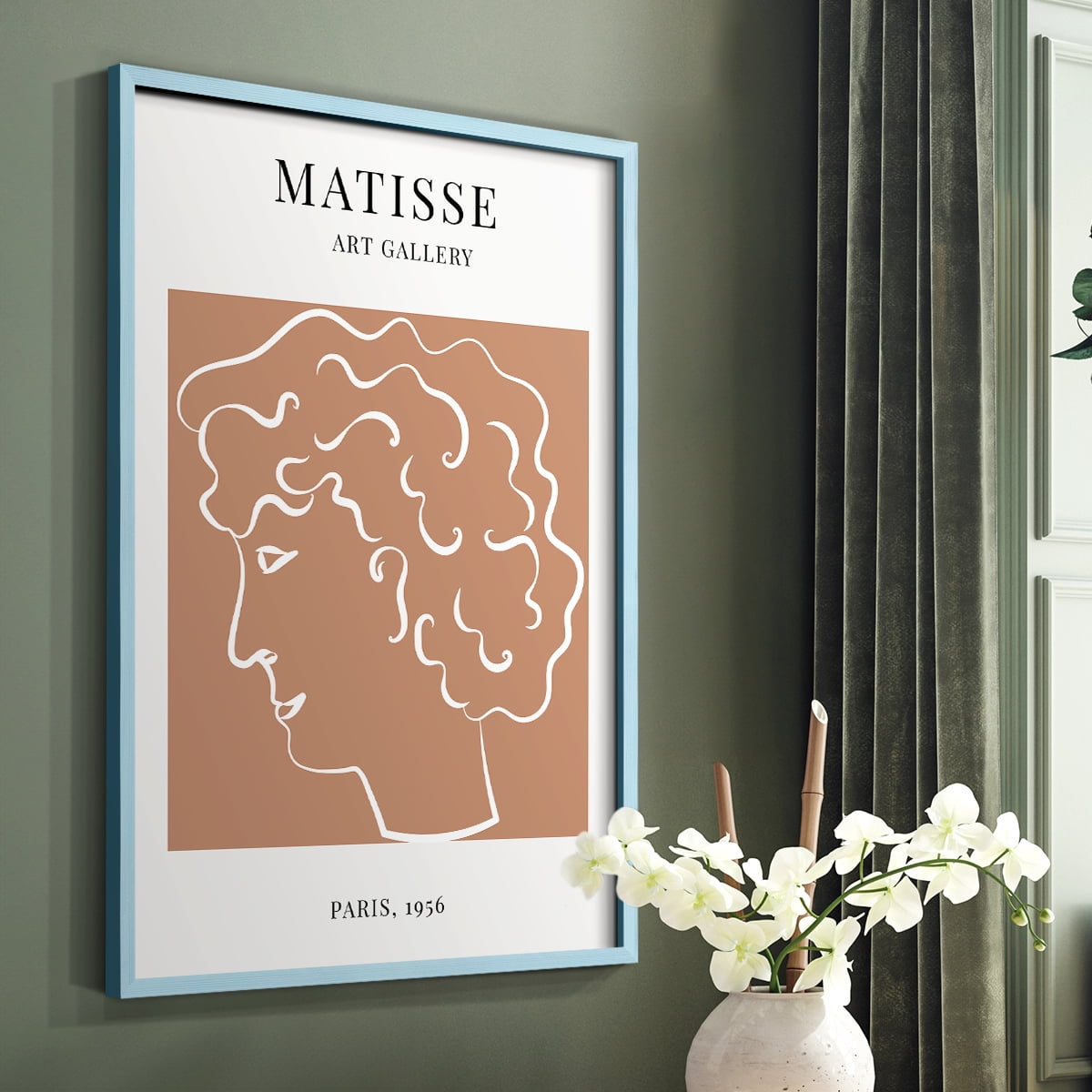 Matisse CXXVIII Framed Print in Blue Solid Wood 11 x 14 Framed Print