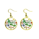 thumbnail image 1 of Brasil amor corazon Landscap bandera nacional Ear Dangle Golden Drop Earring Jewelry Mujer Unbranded M, 1 of 3