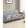 thumbnail image 2 of Navy Blue Floral Couch Cushion Covers Stretch, Washable Sofa Seat Covers Individual Seat Cushion Sofa Slipcovers Spring Vintage Blossom Botanical Couch Cover Furniture Protector S-1PCS, 2 of 7