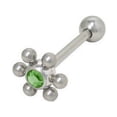 thumbnail image 3 of Jeweled Flower Design Barbell Tongue Ring, 3 of 7