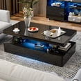 thumbnail image 4 of ARICOEASY LED High Glossy Coffee Table, Modern Coffee Table for Living Room with 16 Colors LED Lights, Black, 4 of 7