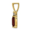 thumbnail image 2 of Real 14kt Yellow Gold 8x6mm Emerald Cut Garnet AA Diamond Slide; for Adults and Teens; for Women and Men, 2 of 4