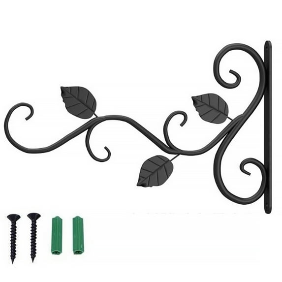 Wall-mounted Iron Basket Hook Hanger Plant Flower Pot Hanging Bracket Metal Stand Wall Decoration