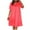 Red, variant on Women's Sleepwear New Women's Nightgown Short Sleeve Sleepwear V Neck Lace Patchwork Tshirts Dress Loose Pajamas Comfy Nightdress Pinks One Size