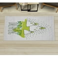 thumbnail image 1 of Saying Decorative Rug, Mountain Peaks and Never Stop Dreaming Goals Success Aspiration Print, Quality Carpet for Bedroom Dorm and Living Room, 6 Sizes, Yellow Green, by Ambesonne, 1 of 1