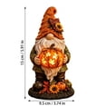 thumbnail image 3 of Gnome Statue With Lighted Pumpkin, Resin Fall Harvest Figurine Lamp For Halloween Garden Patio Home Decoration, 3 of 7