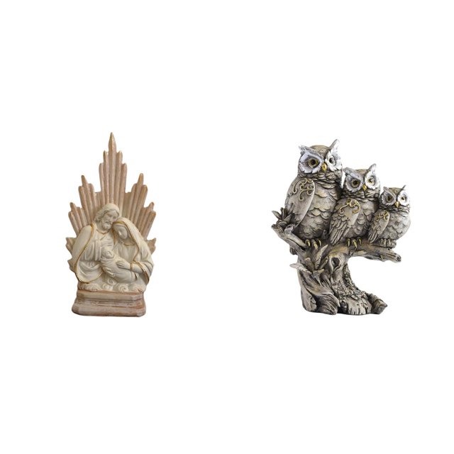 Estatua católica,Colección de estatuas y figuritas de adornos,Figuras de búho,Figuras de búho,animales artificiales,artesanías,decoración del hogar,Figura en miniatura de búho moderno