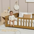 thumbnail image 4 of Queen Size Floor Bed,Pine Wood Montessori Floor Bed with Safety Guardrails and Reinforced Slats Support,Queen Size Bed Frame for Girls and Boys,No Box Spring Needed,Quick Assembly,Espresso, 4 of 7