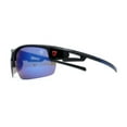 thumbnail image 3 of Mens 90s Color Mirror Classic Baseball Halfrim Sport Sunglasses Black Blue Mirror, 3 of 4