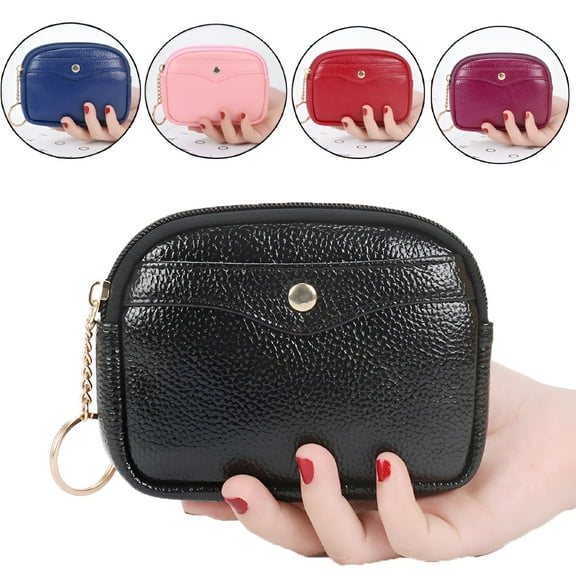 TELOLY Zipper Portable Coin Purse Mini Change Wallet Coin Pocket for Women Credit Card ID Key Headset Lipstick Organizer