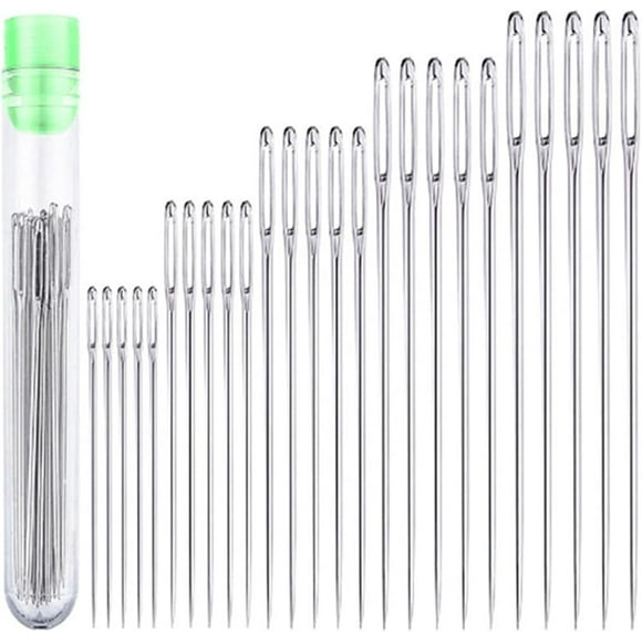 25 PCS Large-Eye Needles for Hand Sewing, Wool Needles, Darning Needles for Yarn, Tapestry Needle for Knitting, Large-Eye Blunt Needles, Sewing Knitting Needles for Crochet Projects (5 Sizes)