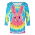 thumbnail image 3 of Womens Easter Shirts Funny Rabbit Bunny Graphic Tees Vintage Tie Dye Tops Y2K Shirt 3/4 Sleeve Tops Plus Size T-Shirts Holiday Causal Tunic Blouse, 3 of 4