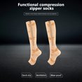 thumbnail image 3 of Calcetines de compresión con cremallera Calcetines hasta la rodilla de pantorrilla Calcetines de compresión con punta abierta para caminar Correr Senderismo y uso deportivo Fridja  nalpqowj3877, 3 of 5