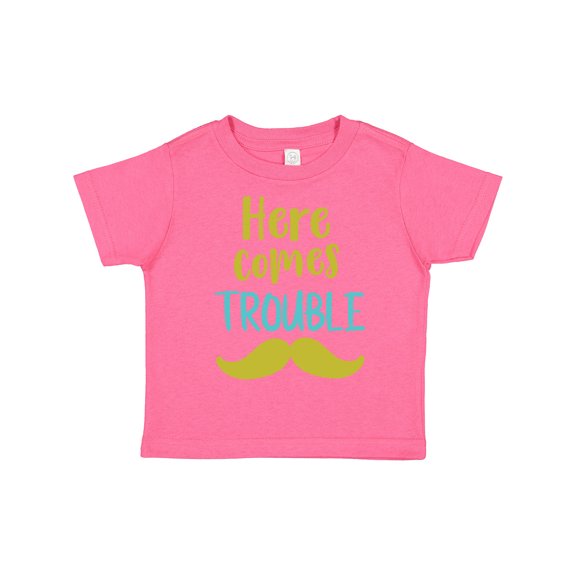 Inktastic Here Comes Trouble, Mustache, Moustache Boys or Girls Toddler T-Shirt