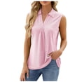 thumbnail image 3 of SHenli Womens Sleeveless Sweater Tops Ring Keyhole Neck Striped Short Sleeve Shirts Satin Blouse Basic Tees for Layering, 3 of 6