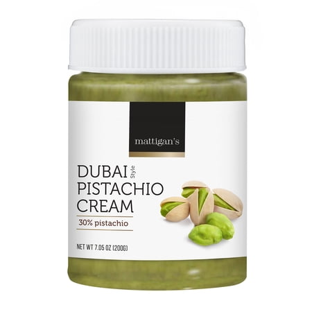 Mattigan's Dubai Style Pistachio Cream Spread, Make Your Own Dubai Chocolate, Premium Silky Pistachio Butter Filling for Chocolate Bars, Gourmet Spread for Dessert Topping & Gift, 7.05 oz