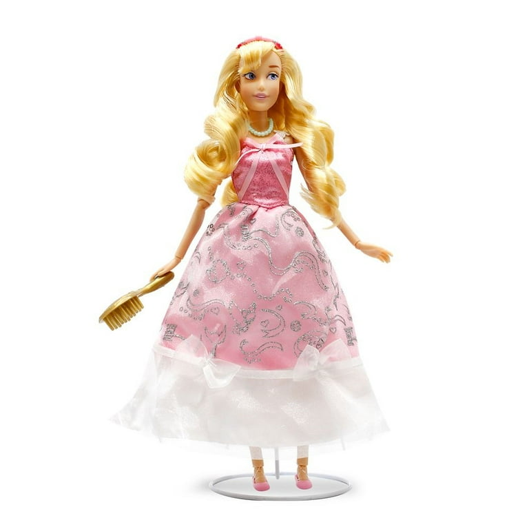 open lace back dress Disney Princess Aurora Fashion Doll in Pink Dress