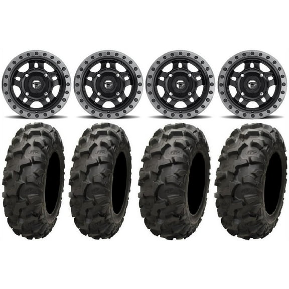 Fuel Anza Black 14" Wheels 27" Blackwater Tires Polaris RZR XP 1000 / PRO XP / Ranger XP 900/1000