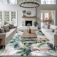 thumbnail image 3 of Area Rug 5'x7', Summer Palm Trees Non-slip Runner Rug Carpet for Bedside, Botanical Tropical Leaves Washable Outdoor Indoor Area Rugs Mat for Entryway/Living Room/Bedroom/Kitchen/Office, 3 of 9