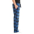 thumbnail image 2 of #followme Polar Fleece Pajama Pants for Men Sleepwear PJs (Buffalo Plaid Enlarged Blue Black, Small), 2 of 3