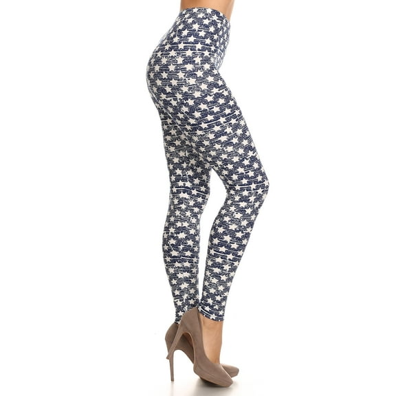 2Chique Boutique Women's High Waist Full Length Ultra Soft Star Printed Leggings