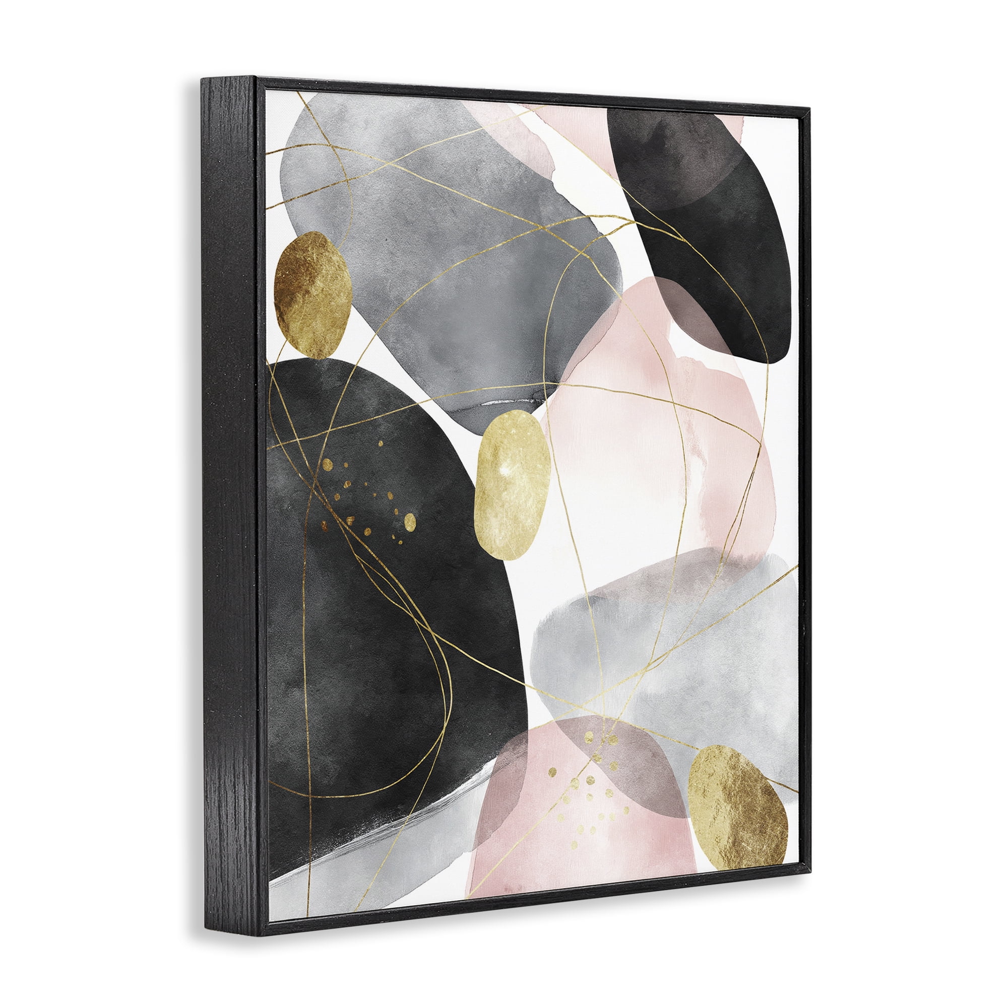 Stupell Industries Gilded Echoes Shapes Black Framed Giclee Art, design by Svetlana Aleynikova