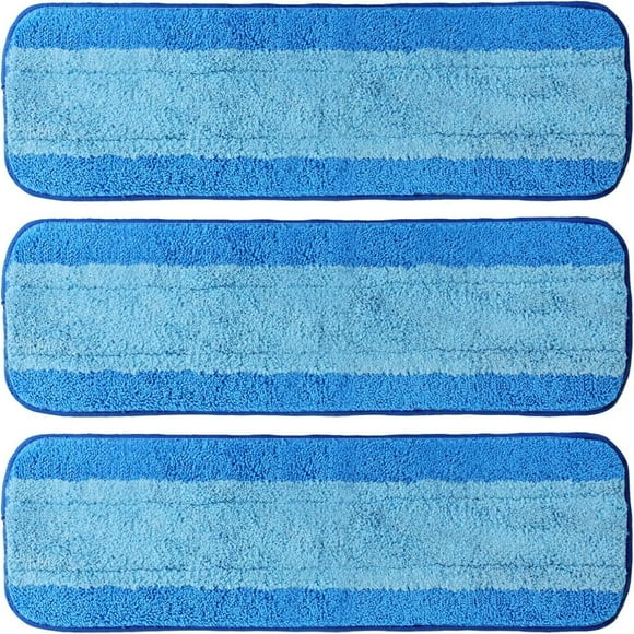 CUITING Lot de 3 Tampons de Recharge Réutilisables pour Vadrouille Compatibles avec les Vadrouilles Bona Tampons de Remplacement pour Nettoyage en Profondeur de 18 Pouces Tampons de Vadrouille en Microfibre Tampons de Vadrouille Humides de Rechange pour Système pour Animaux Fibre Épaissie Propre