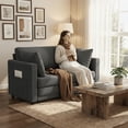 thumbnail image 7 of Gacale Sofa Bed, 2-in-1 Pull Out Loveseat Sleeper Sofa, Folding Floor Couch for Guest Room and Bedroom, Dark Gray, 7 of 7
