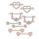 thumbnail image 5 of Minnieouse 8 piezas de anillos para pezones con barra joyería para Piercing senos femeninos Oro rosa, 5 of 6