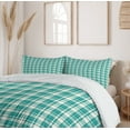 thumbnail image 6 of Ambesonne Teal Stripe Duvet Cover Sets, Plaid Inspired Layout, 2-Queen, Teal Ivory, 6 of 7