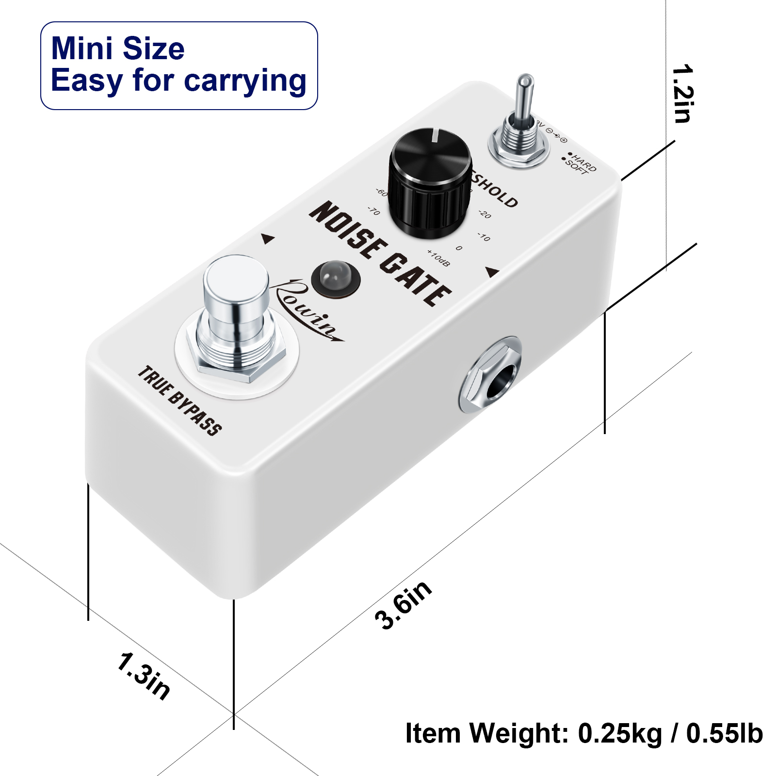 Rowin Noise Gate Pedal, Guitar Noise Killer Suppressor