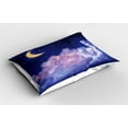 thumbnail image 2 of Ambesonne Moon Pillow Sham 2 Pack, Stars in the Night Cosmic, 26"x20", Yellow Purple, 2 of 3