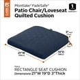 thumbnail image 4 of Classic Accessories Montlake® FadeSafe® Square/Rectangle Seat Quilted Dining Cushion, Navy, 21"W x 19"D x 3"H, 4 of 18