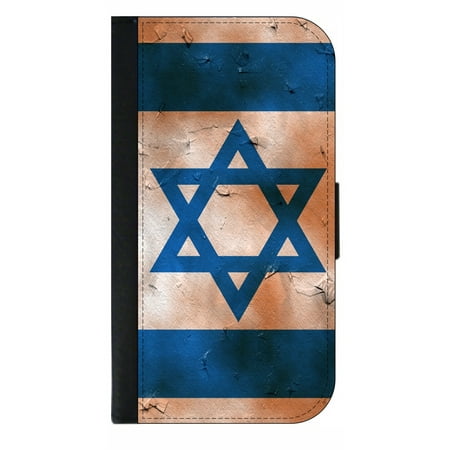 Israel Flag - Wallet Style Cell Phone Case with 2 Card Slots and a Flip Cover Compatible with the Standard Apple iPhone X - iPhone 10