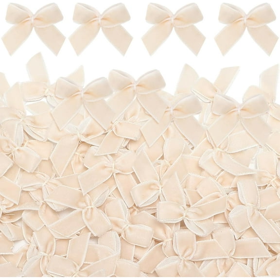 Dalrosia 120PCS Mini Christmas Velvet Bows for Crafts Xmas Twist Tie Bows Ribbon Bowknot Christmas DIY Craft Sewing Scrapbooking Gift Wrapping