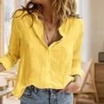 thumbnail image 1 of Camisa Camisas casuales de mujer Camisas de verano de color sólido de algodón Camisa femenina (Amarillo L) Cgtredaw Amarillo T L para Mujer, 1 of 1