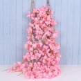 thumbnail image 3 of Morttic Artificial Cherry Blossom Flower Vines Hanging Silk Flowers Garland for Wedding Party Home Decor 135 Flower Head Faux Silk Flower Wall Hanging Artificial Rose Vine (Dark Pink), 3 of 9