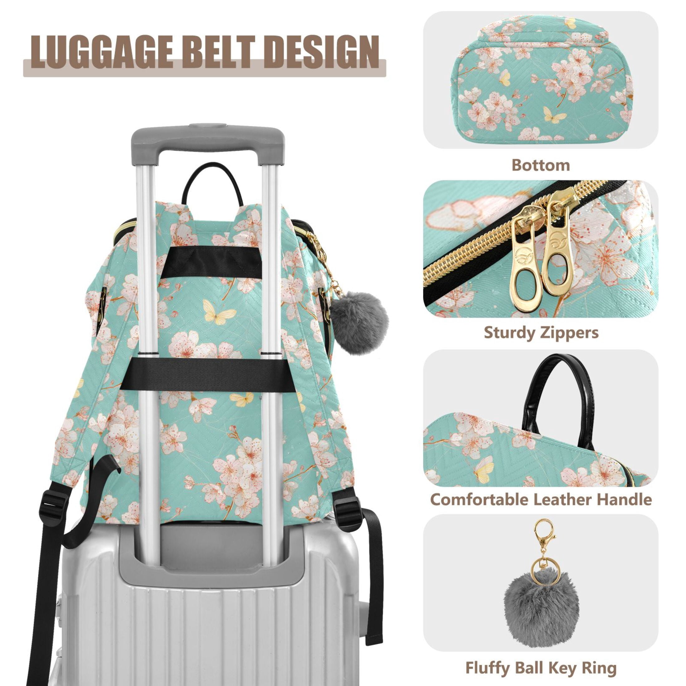 ALAZA Butterfly Cherry Blossom Travel Backpack Laptop Bag Large Capacity Daypack