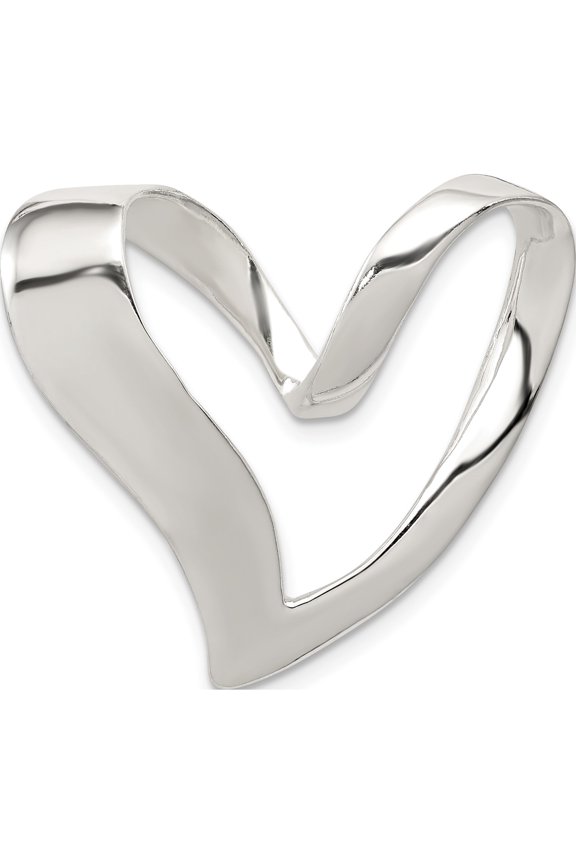 Sterling Silver Heart Slide (25 X 27) Made In India qc3063