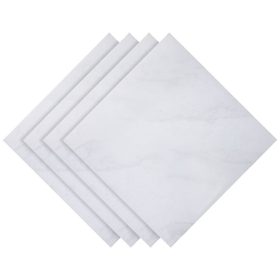 WORGEOUS  4 Pcs Floor Sticker Ceiling Tiles Peel and Waterproof White