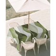 thumbnail image 2 of Outdoor Tablecloth with Umbrella Hole, Sage Green Stripes Spillproof Waterproof Outdoor Table Cover, Retro Farmhouse Abstract Ripple Patio Tablecloths for Party Picnic Camping, Rectangle 52"x70", 2 of 9