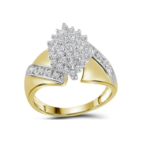 Diamond Princess 14kt Yellow Gold Womens Round Diamond Cluster Ring 1/2 Cttw
