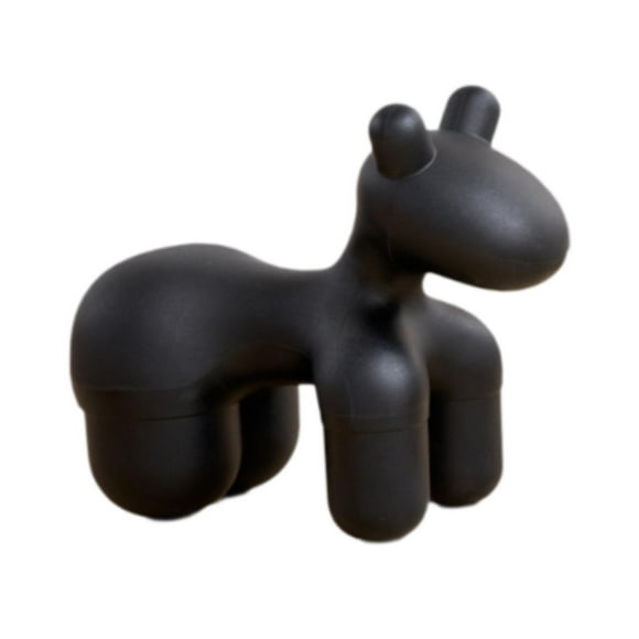 Lipstore Cartoon Horse Stool Home Decor Animal Seat Stool for Office Entryway Doorway Black