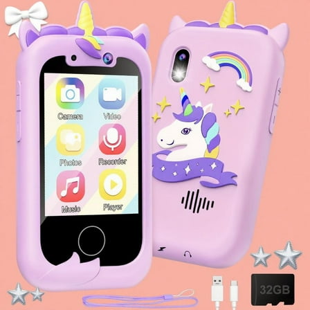 Kids Smart Phone Toy for Girls (Purple) - Real Working Play Cell Phone, Toddler Learning Toy, Christmas & Birthday Gifts for Girls Ages 3-10
