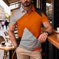thumbnail image 4 of Ceisia Men's Summer Casual Geometric Color Block Mesh Short Sleeve Lapel Shirt Multicolor S Gifts, 4 of 7