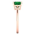 thumbnail image 3 of Solitaire Engagement Ring for Women - 2ct Simulated Emerald in 18K Rose Gold Promise Ring, 3 of 6