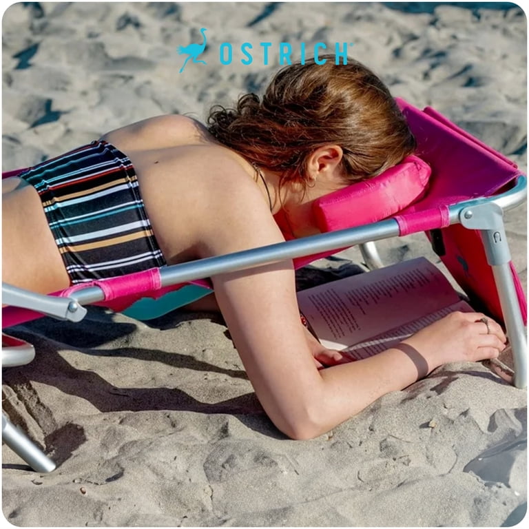 Ostrich Deluxe Sun Lay Beach Lounger with Face Hole - Lightweight